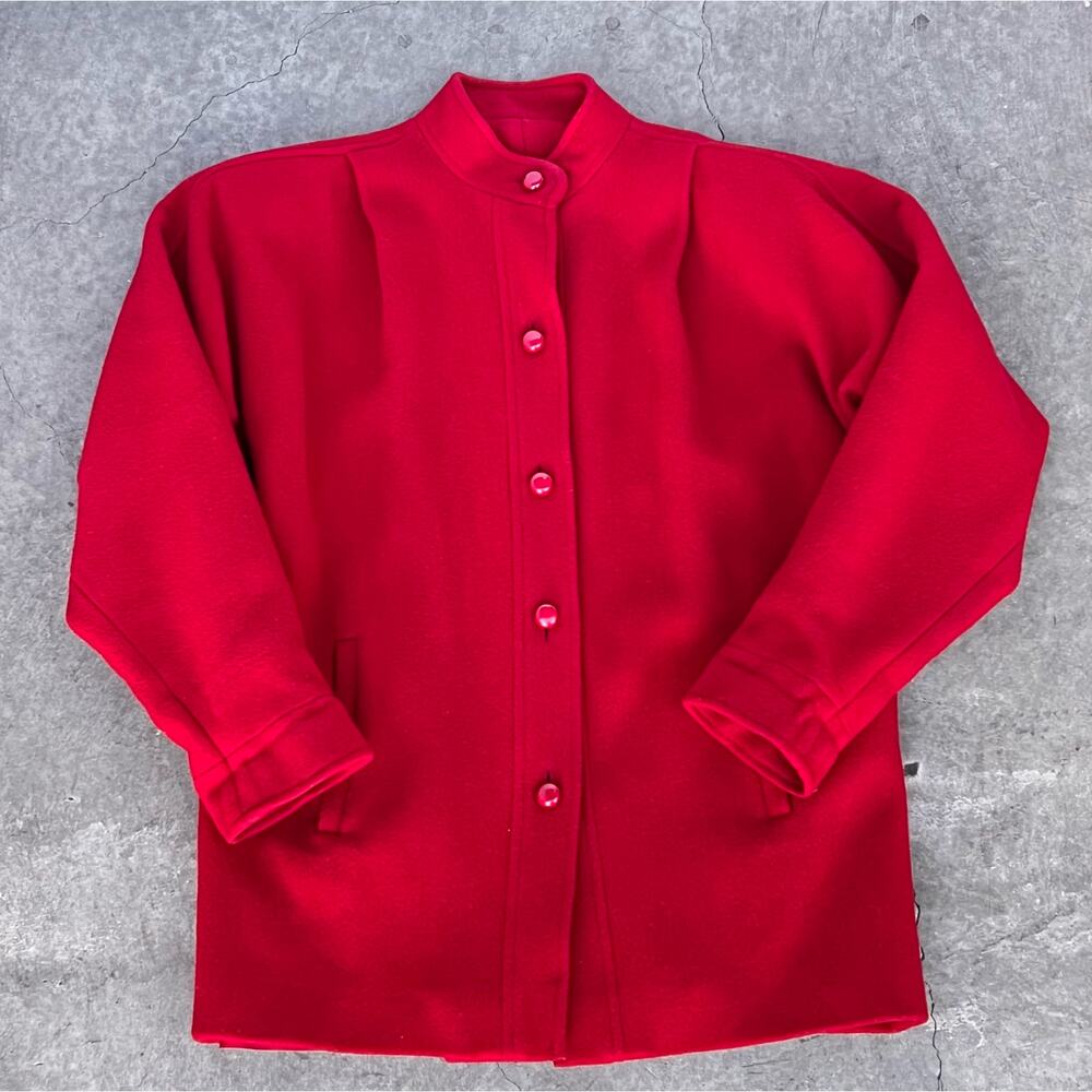 Vintage 1970's Wool Red Jacket, button up, Size 6 M - Picture 5 of 16